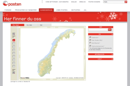 Klikk på bildet for å komme til Postens postnummertjeneste.